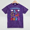 I Survived 5th Grade Graduation Class 2023 Elementary Mineral Wash Tshirts Mineral Purple