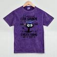 I Survived 6th Grade Graduated Cat Graduation For Men Women Girls Kids Mineral Wash Tshirts Mineral Purple
