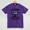 I Survived 8th Grade Graduated Cat Graduation Mineral Wash Tshirts Mineral Purple