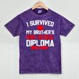 I Survived My Brother's High School Diploma Graduation Mineral Wash Tshirts Mineral Purple