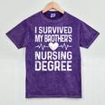 I Survived My Brother's Nursing Degree School Graduation Mineral Wash Tshirts Mineral Purple