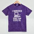 I Survived Dial-Up Internet – Retro 90s Nostalgia Mineral Wash Tshirts Mineral Purple