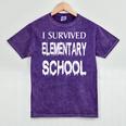 I Survived Elementary School Graduation Shirt T-Shirt Mineral Wash Tshirts Mineral Purple