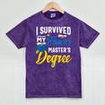 i Survived My Fiance's Masters Degree Graduation Gifts Mineral Wash Tshirts Mineral Purple