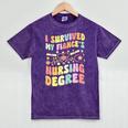 i Survived My Fiance's Nursing Degree Graduation Groovy Premium Mineral Wash Tshirts Mineral Purple