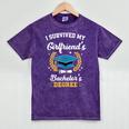 I Survived My Girlfriend's Bachelor's Degree Graduation Mineral Wash Tshirts Mineral Purple