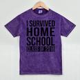 I Survived Home School Class Of 2018 Graduation Mineral Wash Tshirts Mineral Purple