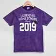 I Survived Home School Class Of 2019 Graduation t Shirt Mineral Wash Tshirts Mineral Purple