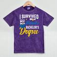 i Survived My Husbands Bachelors Degree Graduation Gifts Mineral Wash Tshirts Mineral Purple