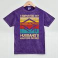 I Survived My Husband's Master's Degree Graduation Mineral Wash Tshirts Mineral Purple
