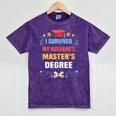 I Survived My Husband's Masters Degree Graduation Mineral Wash Tshirts Mineral Purple