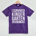 I Survived Kindergarten Class Of 2018 Graduation Shirt Mineral Wash Tshirts Mineral Purple