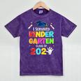 I Survived Kindergarten Graduation 2025 Graduate Boys Girls Mineral Wash Tshirts Mineral Purple