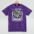 I Survived Lawn Darts Classic Yard Nostalgia Game Fun Mineral Wash Tshirts Mineral Purple