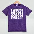 I Survived Middle School Class Of 2018 Graduation Mineral Wash Tshirts Mineral Purple