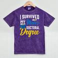 i Survived My Moms Doctoral Degree Graduation Gifts Mineral Wash Tshirts Mineral Purple