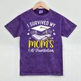i Survived My Mom's EdD Dissertation Graduation Mom EdD Mineral Wash Tshirts Mineral Purple