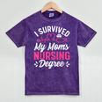 I Survived My Mom's Nursing Degree Nurse Graduation Mineral Wash Tshirts Mineral Purple