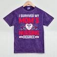 I Survived My Mom’s Nursing Degree Nurse Nursing Graduation Mineral Wash Tshirts Mineral Purple