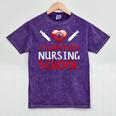 I Survived Nursing School Graduation Cool Mineral Wash Tshirts Mineral Purple
