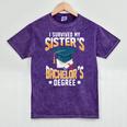 i Survived My Sisters Bachelor's Degree Graduation Gifts Mineral Wash Tshirts Mineral Purple