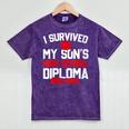 I Survived My Son's High School Diploma Graduation Mineral Wash Tshirts Mineral Purple