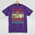 i Survived My Wife Bachelor's Degree Wife Graduation Mineral Wash Tshirts Mineral Purple