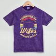 Survived My Wife's Master's Degree College Graduation Mineral Wash Tshirts Mineral Purple
