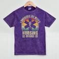I Survived My Wife's Nursing Degree Nursing Graduation Mineral Wash Tshirts Mineral Purple