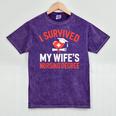 I Survived My Wife's Nursing Degree Rn Graduation Nurse Mineral Wash Tshirts Mineral Purple