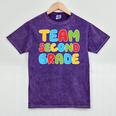 Team Second Grade Shirt 2nd Grade Back To School Graduation Mineral Wash Tshirts Mineral Purple