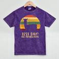 Test Day No Probllama Silhouette Teacher Student Graduation Mineral Wash Tshirts Mineral Purple