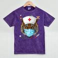 Tiger Nurse RN ER Nursing School Graduation Mineral Wash Tshirts Mineral Purple