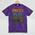 VHS Cassette Retro Analog Nostalgia Theme Mineral Wash Tshirts Mineral Purple