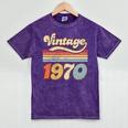 Vintage 1970 Birthday Retro Style 70's Born Nostalgia Outfit Premium Tri-Blend Mineral Wash Tshirts Mineral Purple