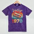 Vintage 1970 Retro Cassette Tape 70s Born Nostalgia Birthday Mineral Wash Tshirts Mineral Purple