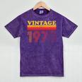 Vintage 1970 Retro Style 70's Born Nostalgia Vibes Birthday Premium Tri-Blend Mineral Wash Tshirts Mineral Purple