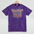 Vintage 1978 Retro Year Groovy 70s For Dad Nostalgia Mineral Wash Tshirts Mineral Purple