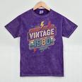 Vintage 1980 Retro Badge Decade Nostalgia Graphic Emblem Mineral Wash Tshirts Mineral Purple