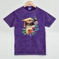 Vintage Hat High School College Graduate Graduation Mineral Wash Tshirts Mineral Purple