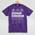 Vintage Licensed Esthetician Graduation Licensed Esthetician Premium Mineral Wash Tshirts Mineral Purple