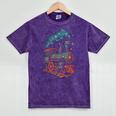 Vintage Locomotive Nostalgia Railroad Stars Mineral Wash Tshirts Mineral Purple