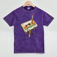 Vintage Pencil Rewind Cassette Tape Nostalgia Party 80s 90s Mineral Wash Tshirts Mineral Purple