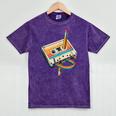 Vintage Pencil Rewind Cassette Tape Nostalgia Party 80s 90s Mineral Wash Tshirts Mineral Purple