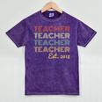 Vintage Teacher Established 2018 Graduation Men Mineral Wash Tshirts Mineral Purple