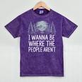 I Wanna Be Where People Aren’t For Camping Hiking Introvert Mineral Wash Tshirts Mineral Purple