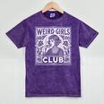 Weird Girls Club Vintage Linocut Retro Introvert Aesthetic Mineral Wash Tshirts Mineral Purple
