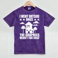 I Went Outside Once Introverts Joke Social Loner Mineral Wash Tshirts Mineral Purple