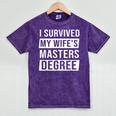 Wife Graduation I Survived My Wife's Master Degree Mineral Wash Tshirts Mineral Purple