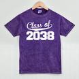 Women's Class Of 2038 Kid Adult Future Year Kindergarten Graduation Mineral Wash Tshirts Mineral Purple